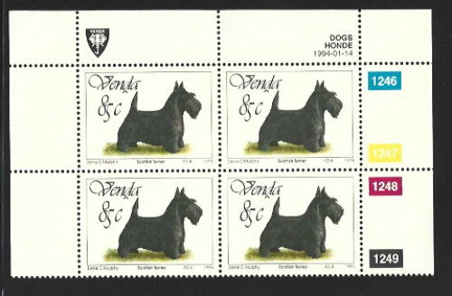 Scottish terrier - 85 cent Venda stamp set