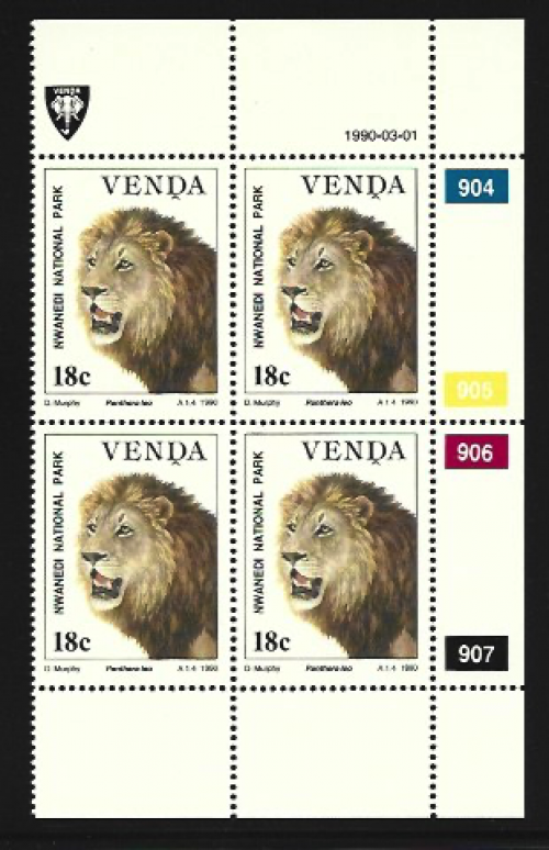 Lion -  18 cent Venda stamp set