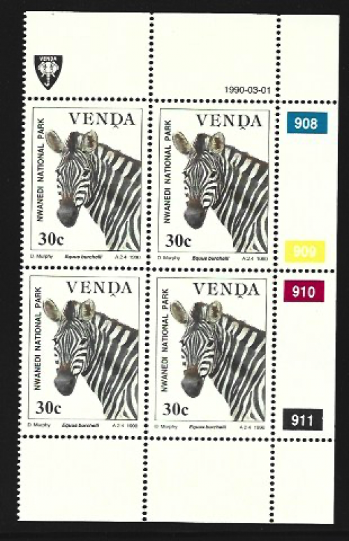 Zebra - 30 cent Venda stamp set