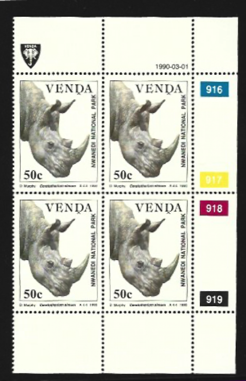 Rhinoceros - 50 cent Venda stamp set