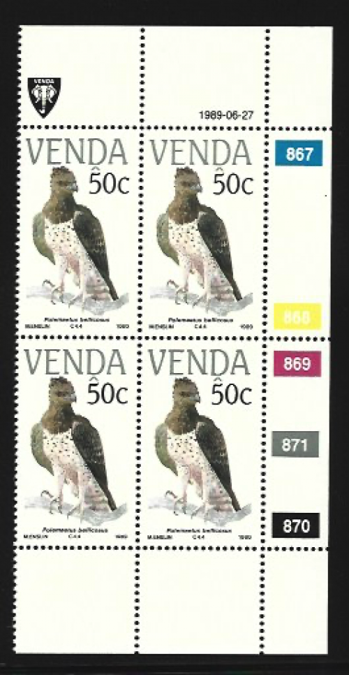 Martial eagle - 50 cent Venda stamp set