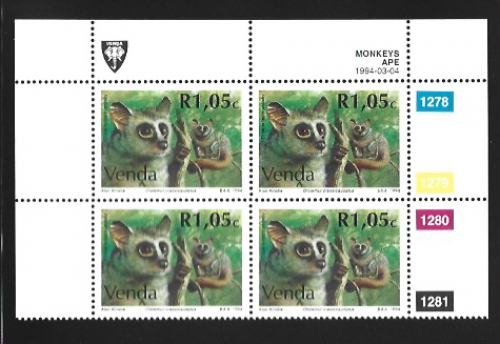 Thick-tailed Bushbaby - R1.05 Venda stamp set